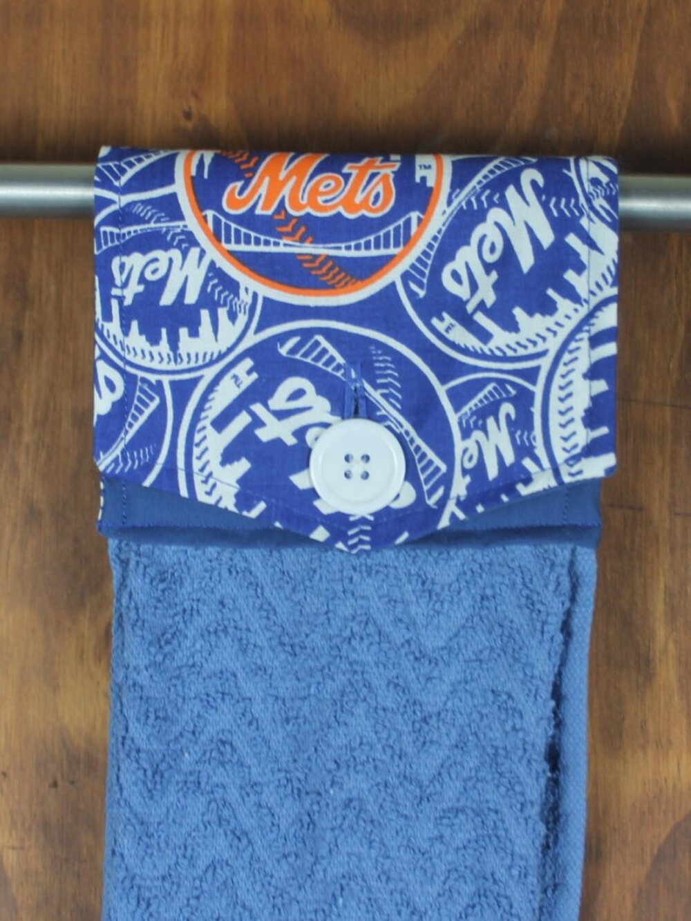 New York Mets Blue Collage Print Handmade Hanging Hand Kitchen Towel Cotton NEW